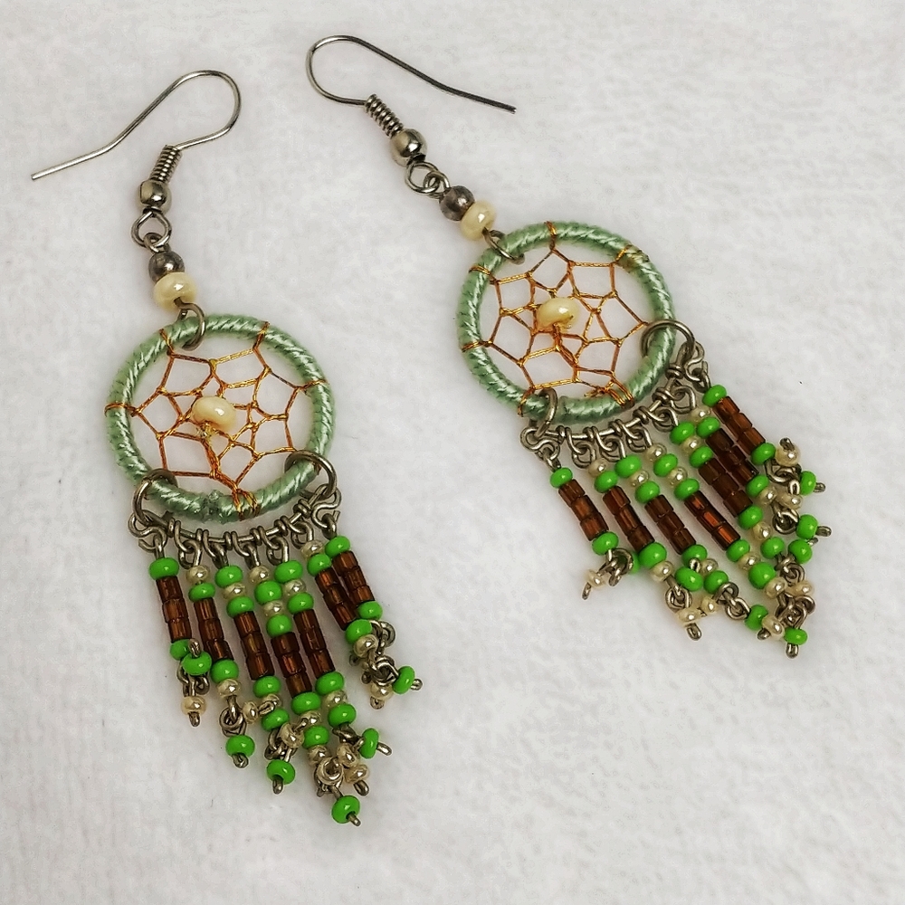 Beaded Dreamcatcher Earrings